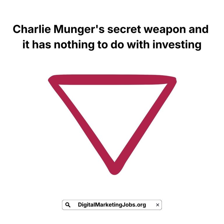 Charlie Munger's secret weapon and it has nothing to do with investing.