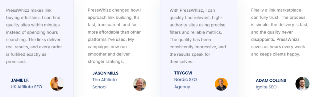 Presswhizz Testimonials