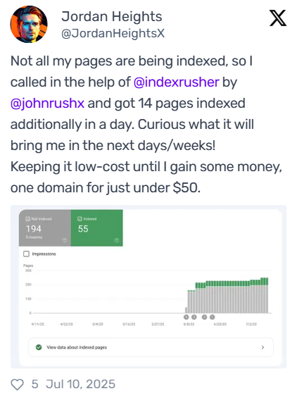 IndexRusher - Testimonials